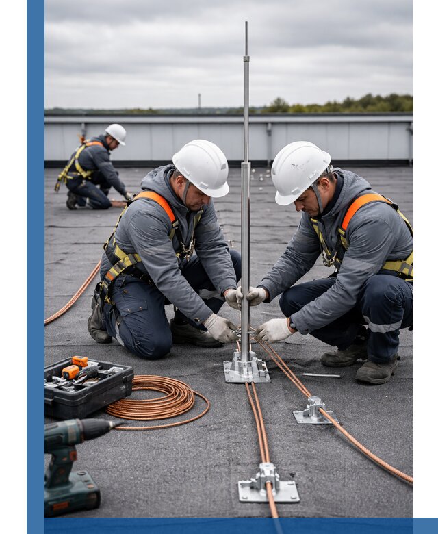 Монтаж молниезащиты на кровле в Лиски под ключ с гарантией