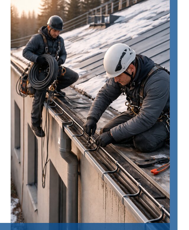 Монтаж греющего кабеля на кровле в Лиски от 492 р. | ВЫСОТНИК-Лск