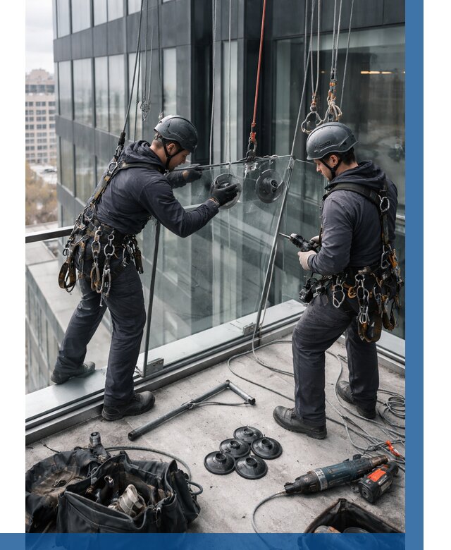 Монтаж стеклянных ограждений в Лиски от 2735 р. | ВЫСОТНИК-Лск