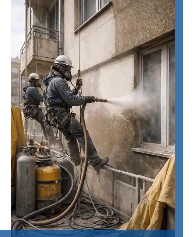 Пескоструйная очистка фасада в Лиски от 711 р. | ВЫСОТНИК-Лск