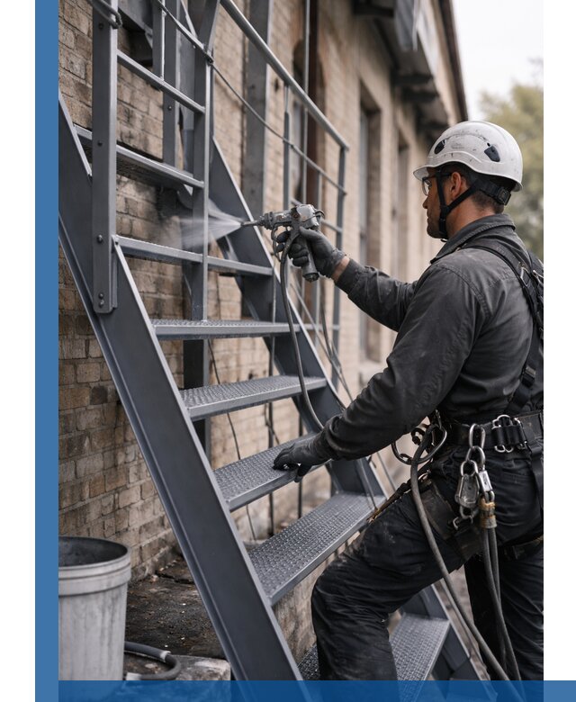 Покраска и антикоррозионная защита пожарных лестниц в Лиски