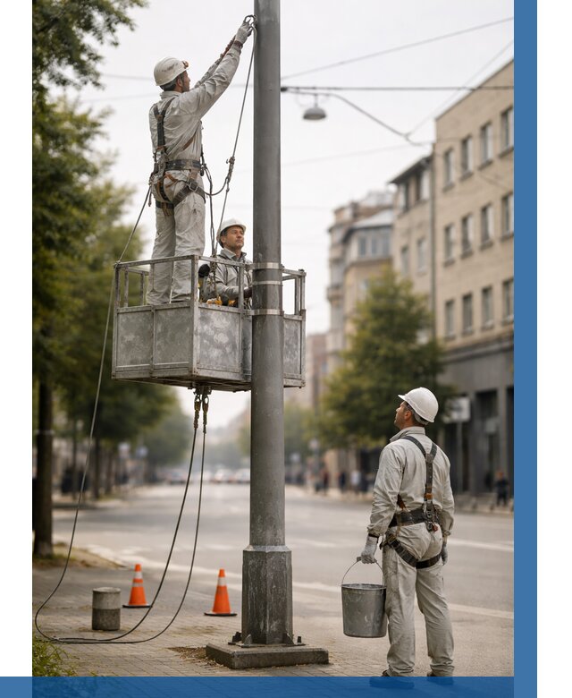 Покраска опор освещения в Лиски от 5471 р. | ВЫСОТНИК-Лск