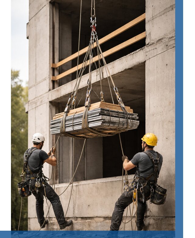 Подъем материала на этаж веревками в Лиски от 1641 р. | ВЫСОТНИК-Лск