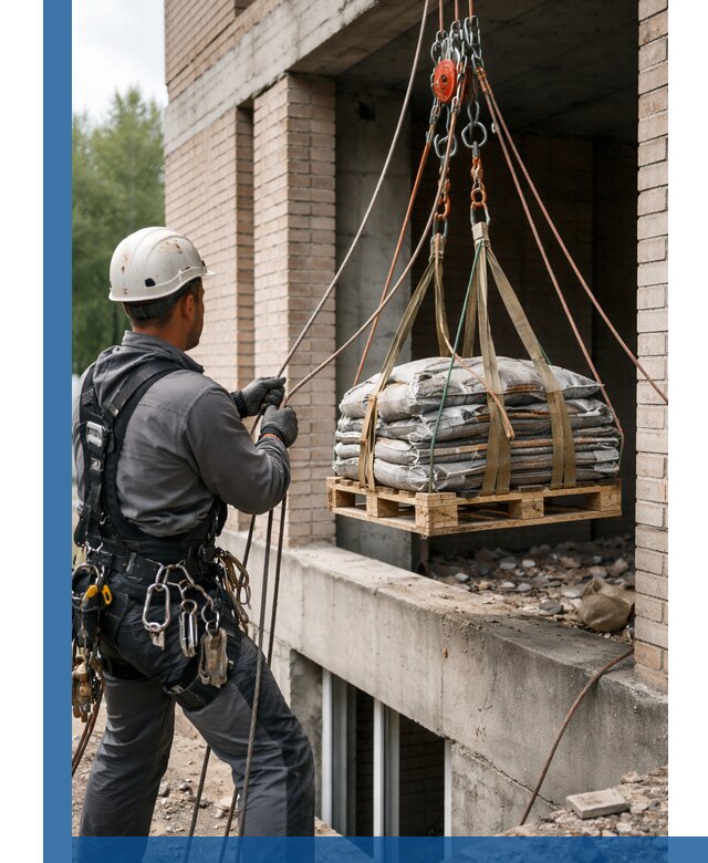 Подъем материалов на этаж веревками в Лиски оперативно