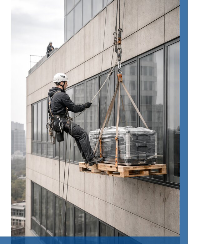 Спуск груза по фасаду в Лиски от 3829 р. | ВЫСОТНИК-Лск