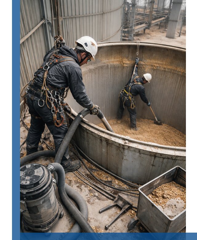 Профессиональная чистка зерновых бункеров в Лиски с выездом