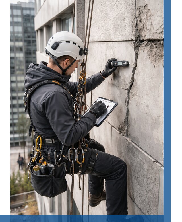 Обследование фасада альпинистами в Лиски от 131 р. | ВЫСОТНИК-Лск