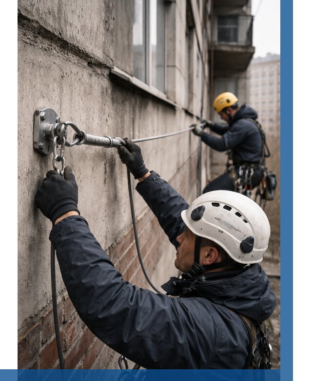 Монтаж анкерных линий в Лиски от 3282 р. | ВЫСОТНИК-Лск