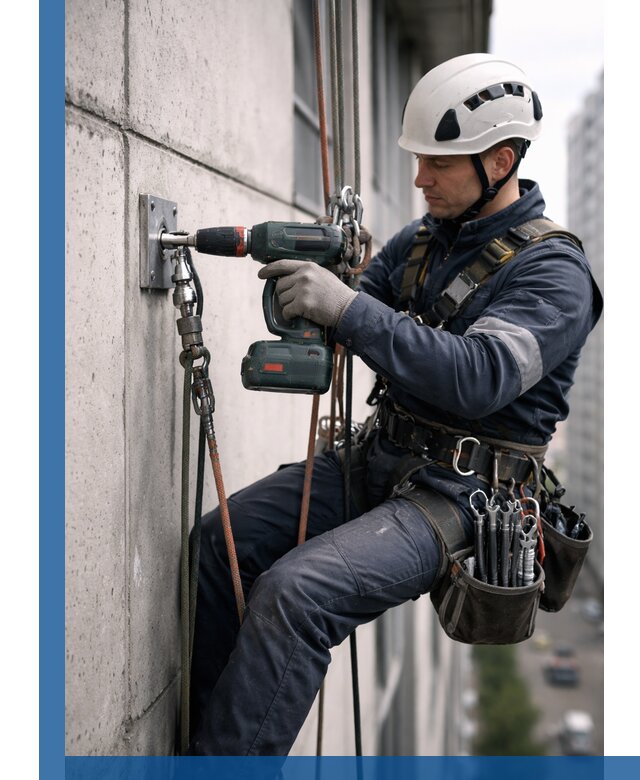 Установка анкерных точек для высотных работ в Лиски