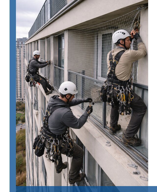 Профессиональный монтаж защитной сетки от птиц в Лиски